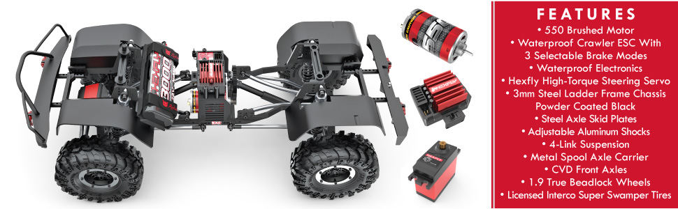 Redcat Racing Gen7 Pro Scale Rock Crawler Readh to Run with body accessories, inner fenders etc