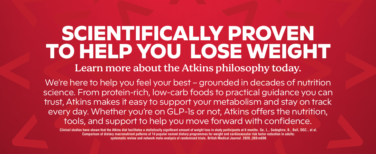 Split Image of TXT talking about the Atkins approach to weight wellness
