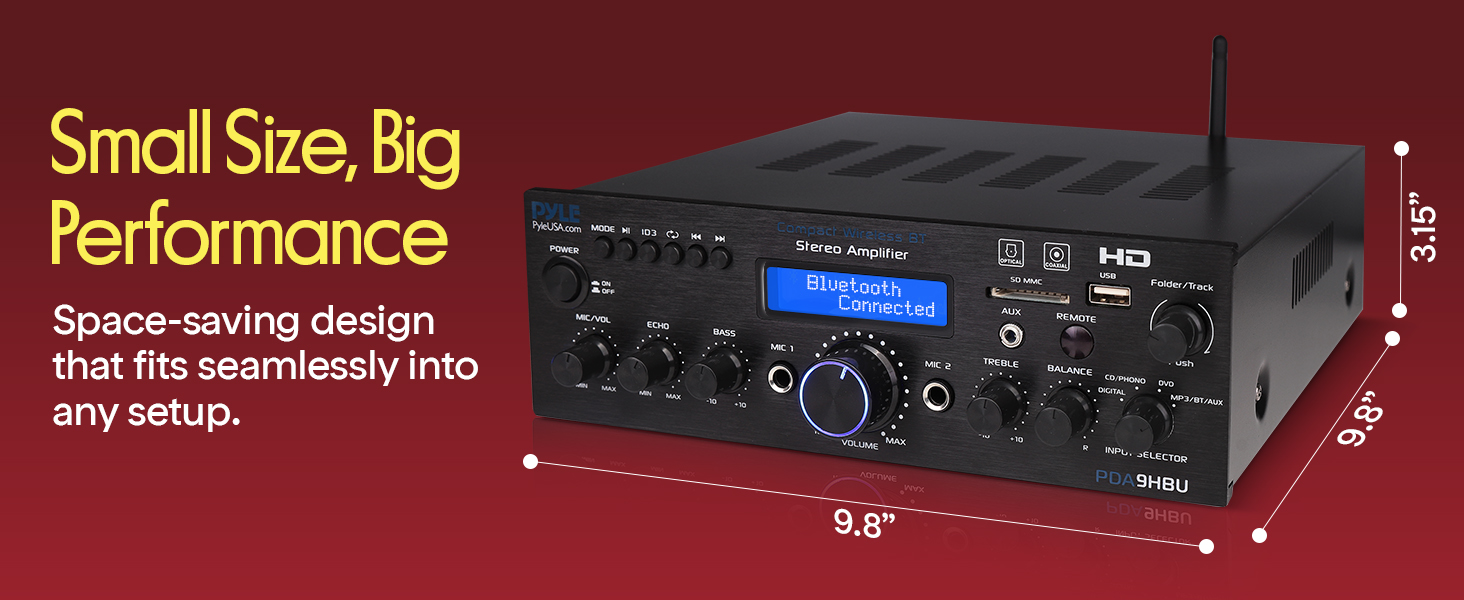 amplifier home audio receiver theater bluetooth av stereo with surround sound amplificador