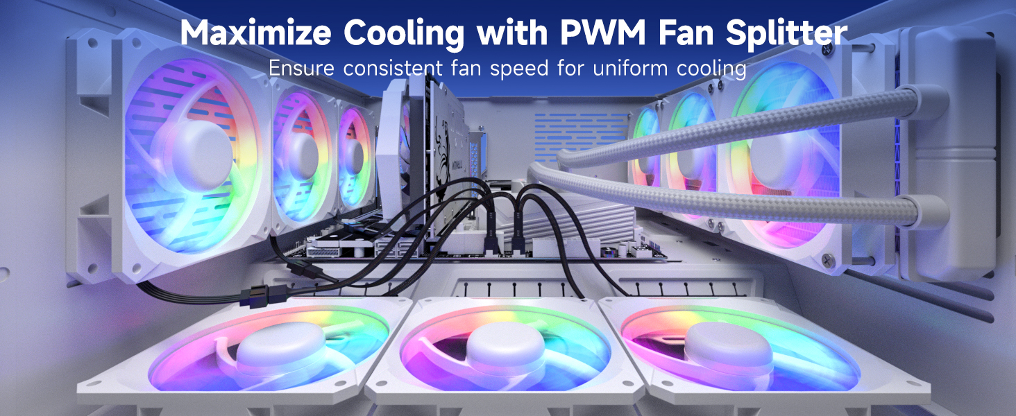 3 Way 4 Pin PWM Fan Splitter Cable