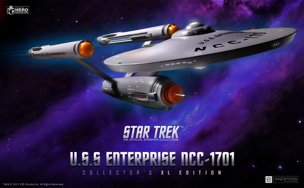 star trek starships, star trek starships XL, U.S.S Enterprise NCC-1701, eaglemoss, hero collector