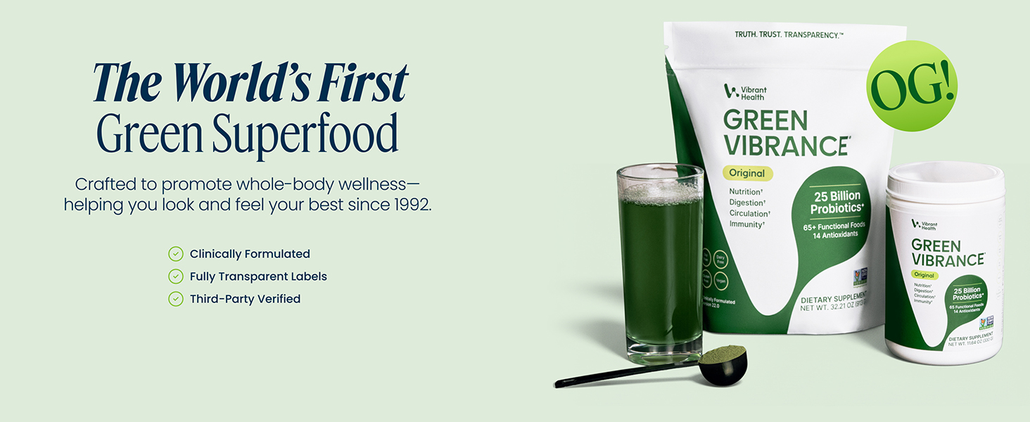world's first green superfood clinically formulated fully transparent third-party verified