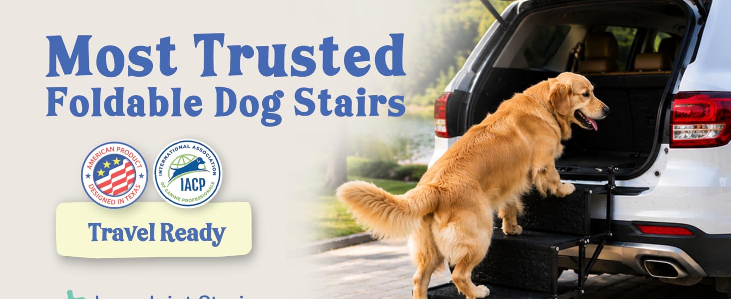 Race&amp;amp;Herd Dog Steps for Car Truck SUV, Foldable Dog Ramp for Car for Side Door &amp;amp; Side Entry