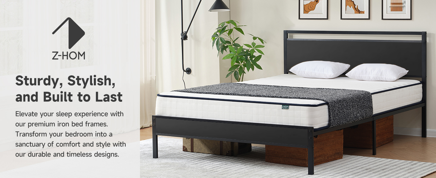 Z-hom Bed Frame with Headboard and Footboard