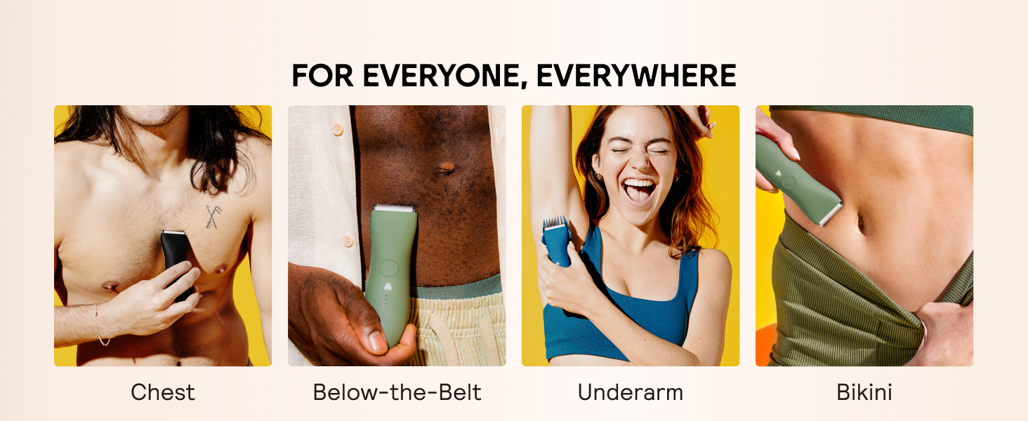 For everyone, everywhere: Chest, Below-the-belt, Underarm, Bikini