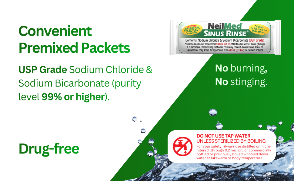 Premixed sinus rinse packets