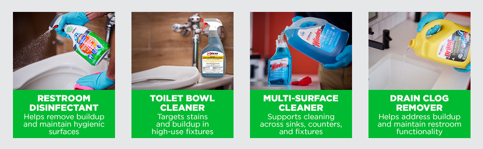 images of various restroom cleaning products by SC Johnson Professional