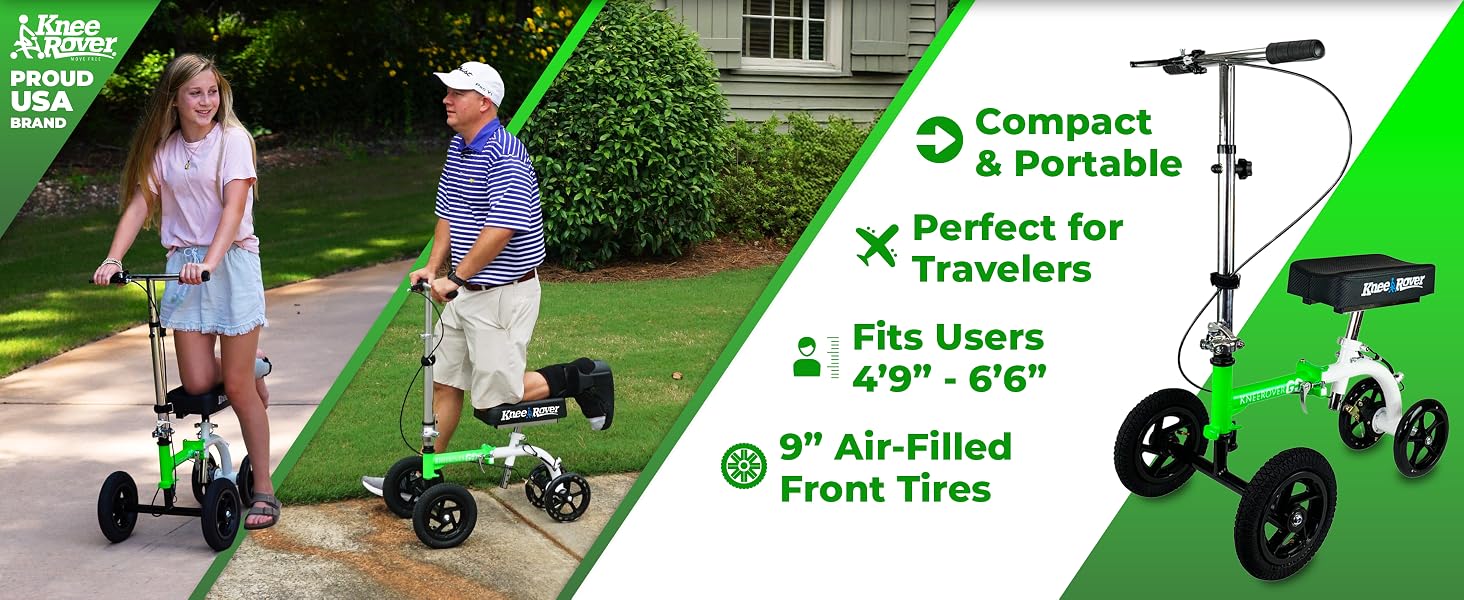 Knee scooter for broken ankle leg foot surgery injury steerable knee walker foldable fsa eligible