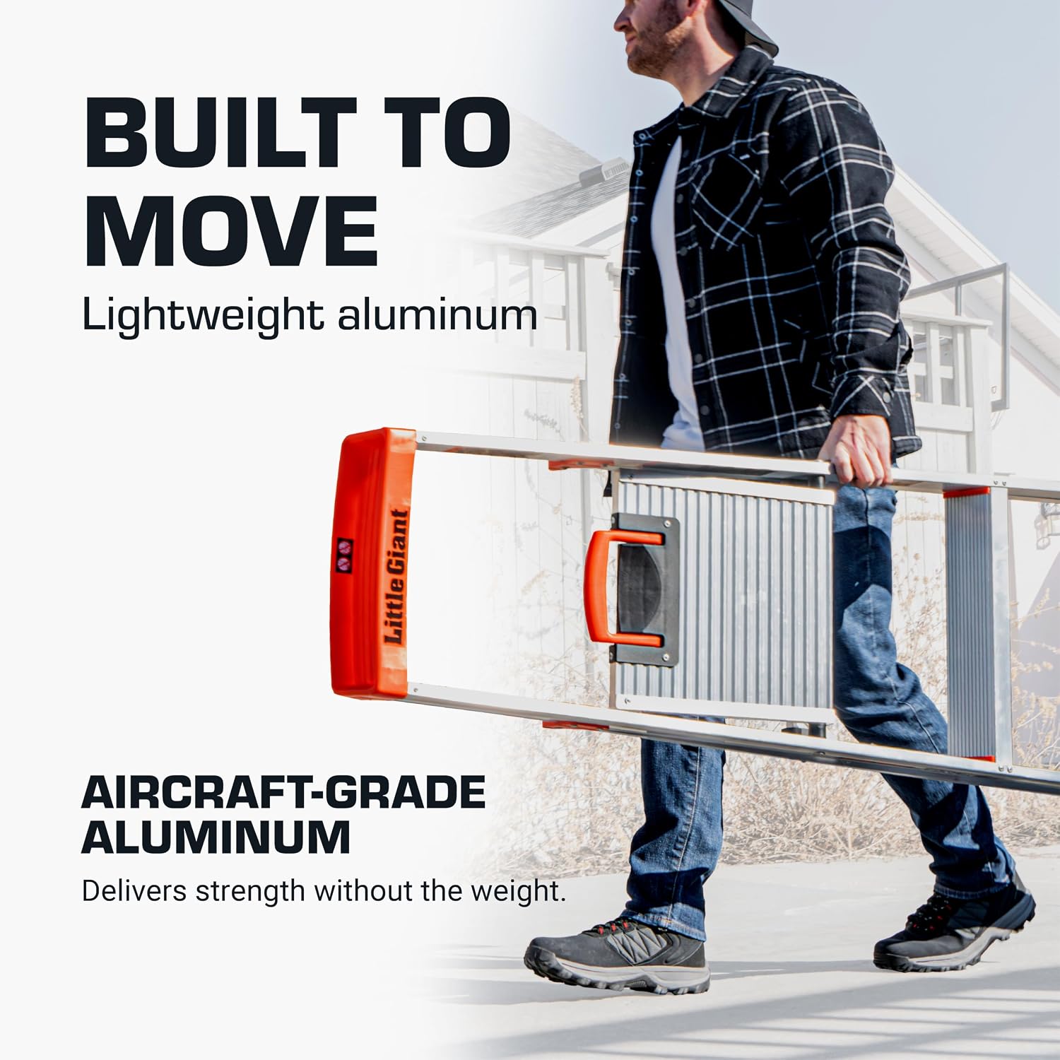 Little Giant Flip N Lite 5-ft Aluminum Stepladder, 15273-001 | Ultra Lightweight Ladder, Easy Release Handle, Wide Anti Slip Steps