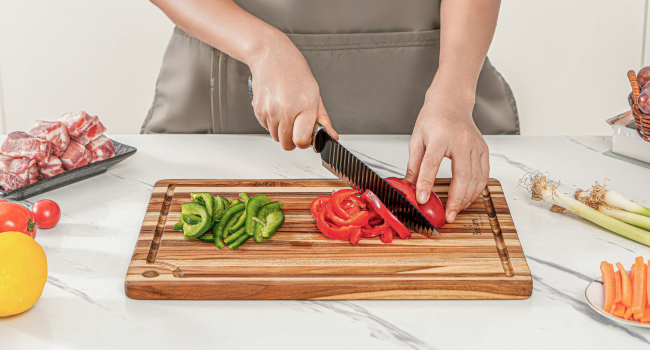 small teak cutting board wood cutting board for kitchen thick wooden cutting board daily use