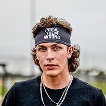 prove them wrong headband on male athlete