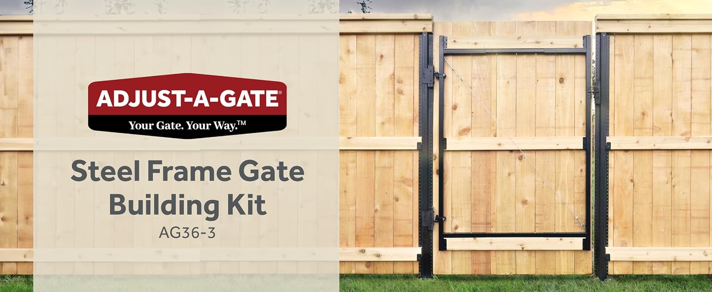Adjust-A-Gate Steel Frame Gate Building Kit, 36&amp;#34;-60&amp;#34; Wide Up To 7&amp;#39; High (3 Pack)