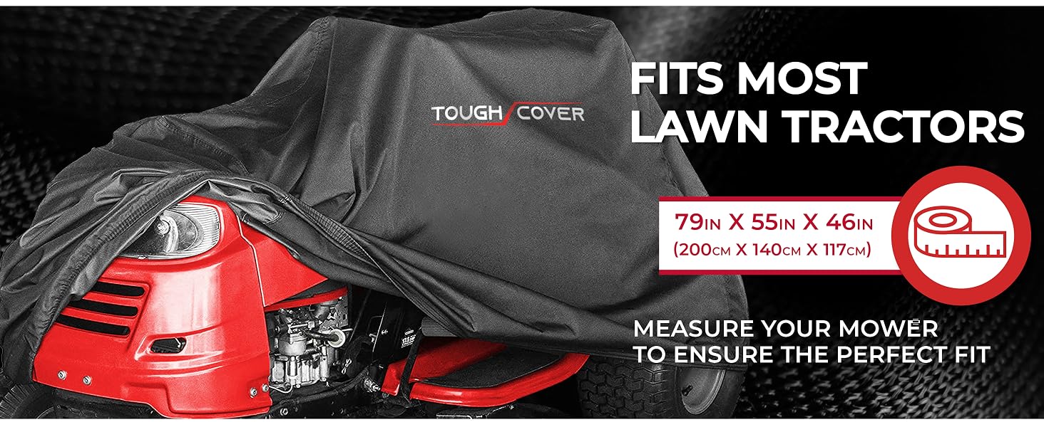 Tough Cover Riding Lawn Mower Cover, Extreme. 600D Marine Grade, Universal Fit Tractor, Heavy Duty