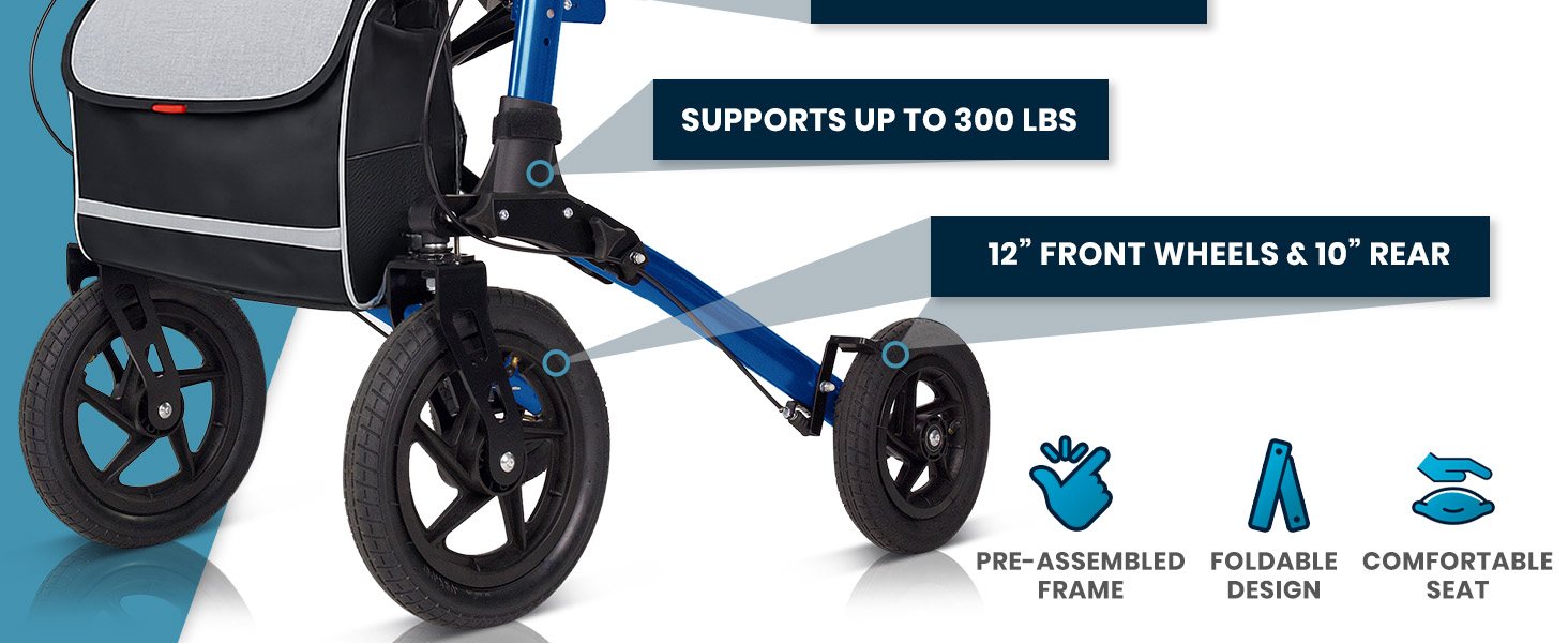 pre-assembled frame, foldable design, comfortable seat