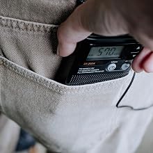 SANGEAN DT-200X portable AM FM pocket radio with selectable stereo/mono switch and 3.5mm Stereo Jack