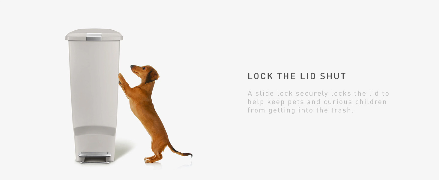 Lock The Lid Shut | Slide lock securely locks the lid to help keep pets out