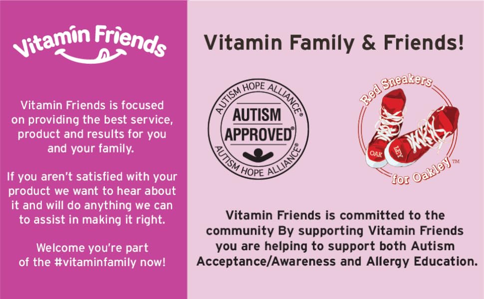 Vitamin Friends Gummy Vitamins for ADults &amp; Kids Vegan Non GMO Allergen-Free