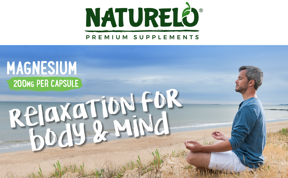 NATURELO, Magnesium, Glycenate, Chelate, Complex, Natural Supplement, 200 mg, Vegan, Vegetarian