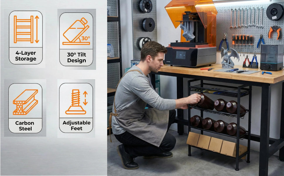 3D Printer UV Resin Storage Rack