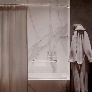 safety grab bar in shower wall