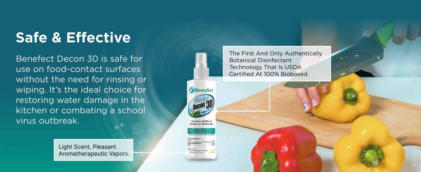 Benefect Botanical Disinfectant is Safe &amp;amp; Effect for food contact surfaces