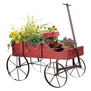 Red wooden wagon