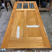 TotalBoat Gleam Varnish Used on Light Wood Door