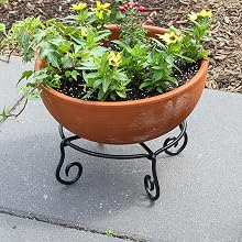 Short Plant stand wrought iron porch patio indoor outdoor planter flower pot