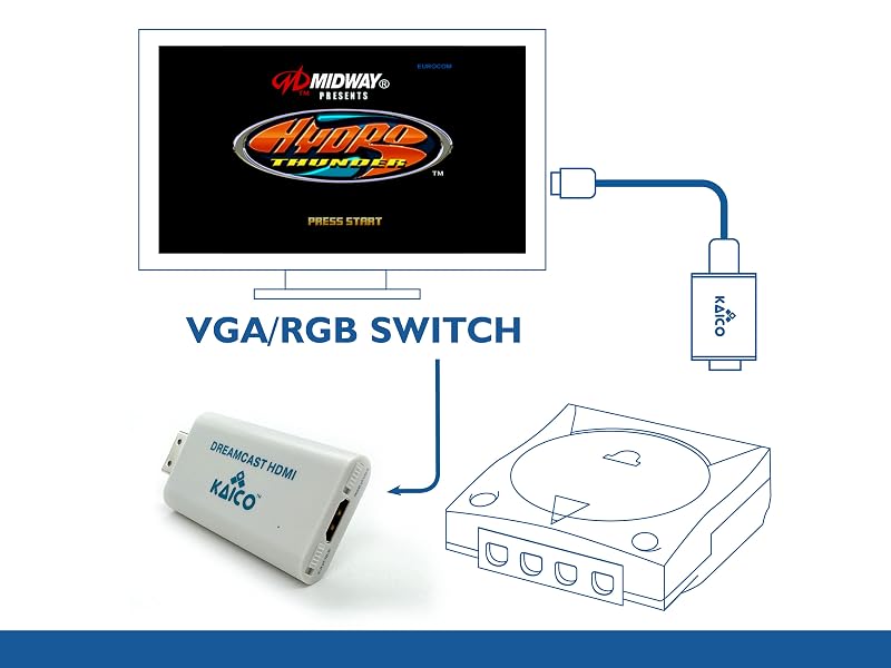 kaico hdmi adapter sega dreamcast classic edition converter rgb pound cable vga box component HDMI