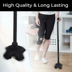 Tulimed Quad Self Standing Walking Cane Tip - Quadruple Pod Walking Stick