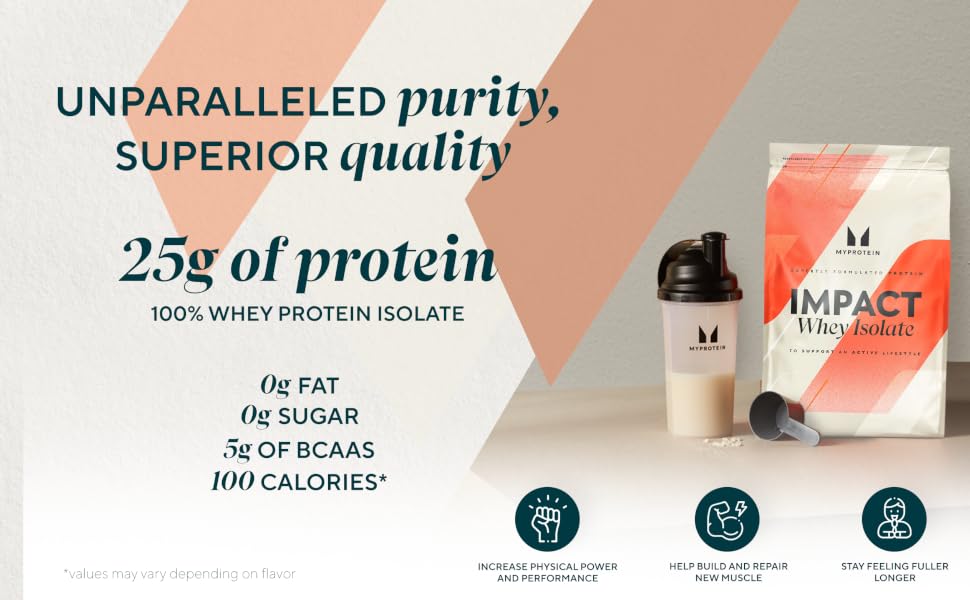 MyProtein impact whey isolate protein powder fitness weight lifting muscle builder nutritional drink