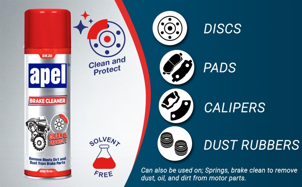 apel brake disc pads calipers cleaner