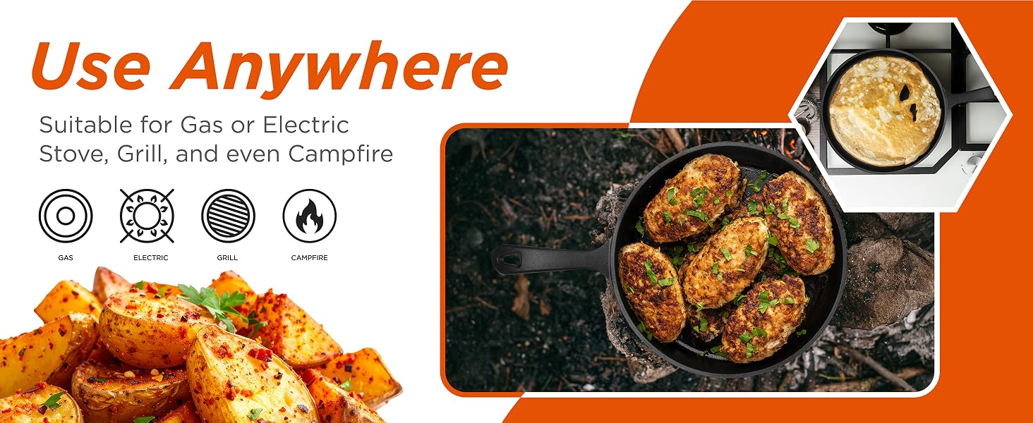 Gas, electric, or induction stove, grill, and even campfire.