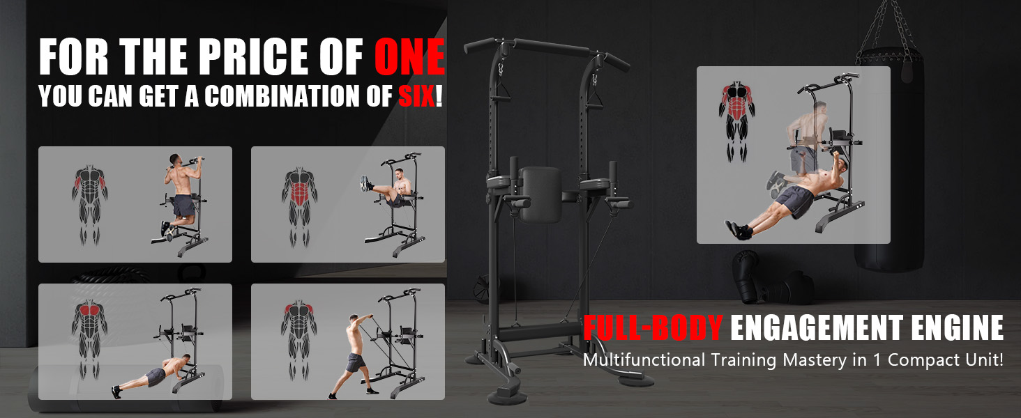 Power Tower Pull Up Dip Station