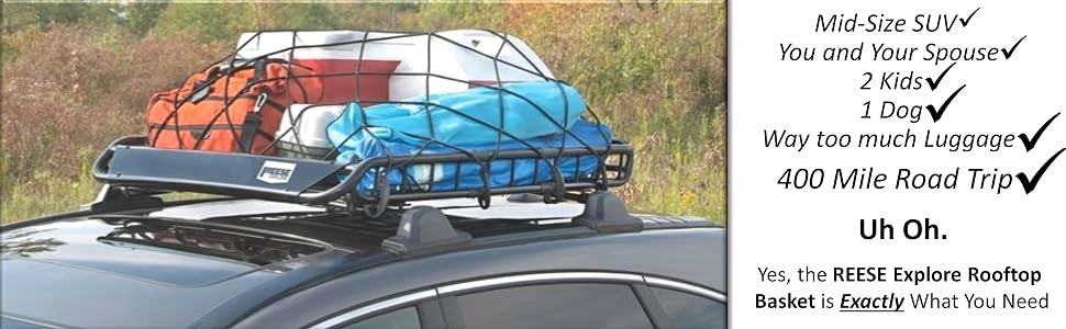 Reese Explore Highland Roof Top Rack Carrier Heavy Duty Automotive Car Suv Pro Series
