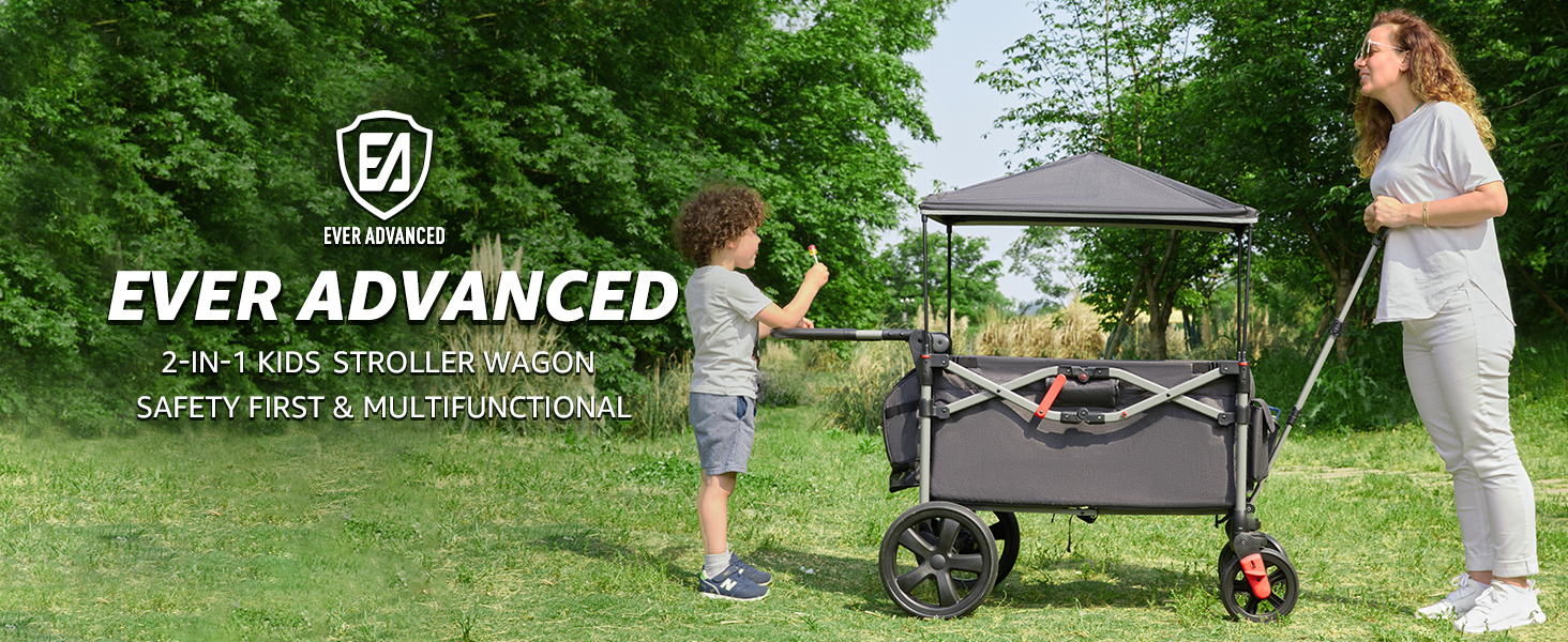foldable wagon stroller wth kids