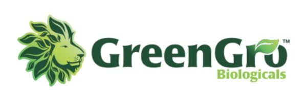 green gro biologicals logo with green lion