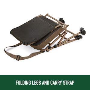 HuntRite Swivel Hunting Chair, Brown Folding Flat
