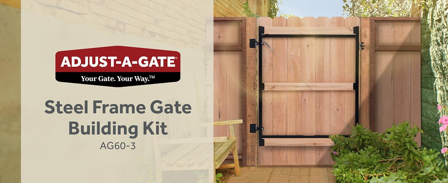Adjust-A-Gate Steel Frame Gate Building Kit, 60&amp;#34;-96&amp;#34; Wide Opening Up To 6&amp;#39; High