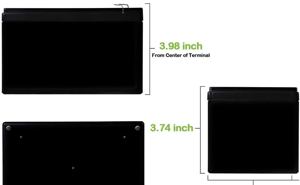 Size and Dimensions 12V12ah