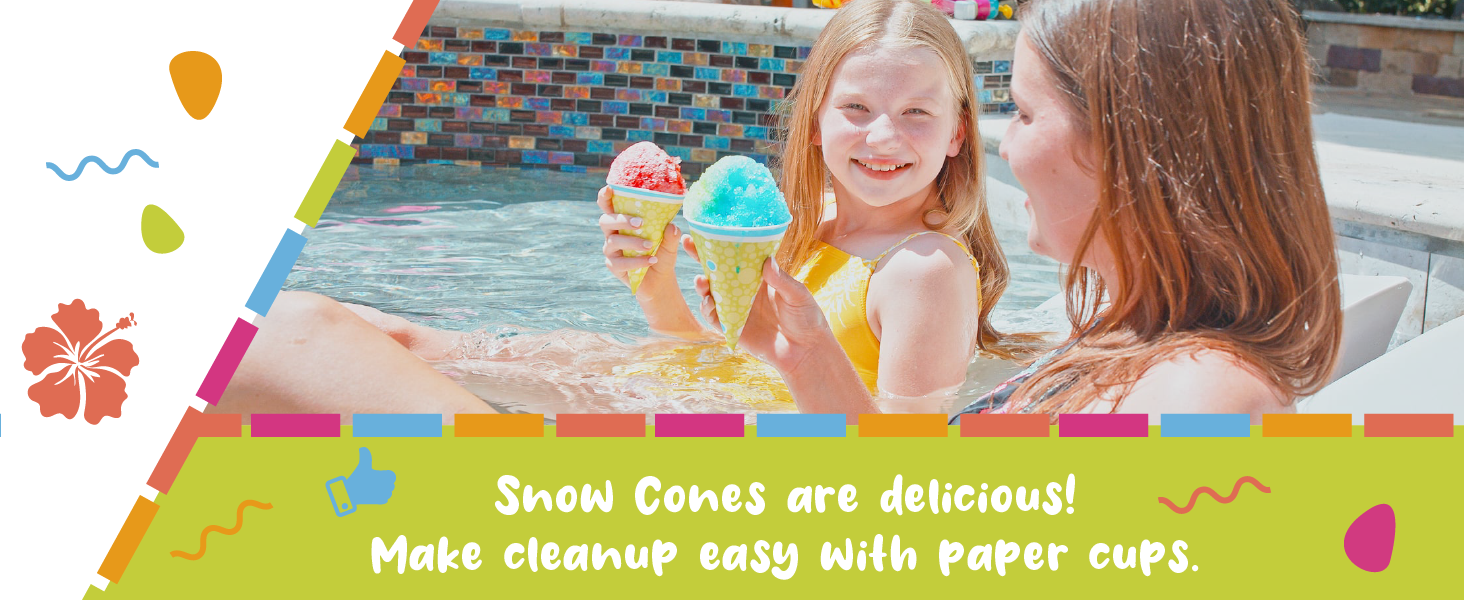 snow cones are delicious make cleanup easy with paper cups