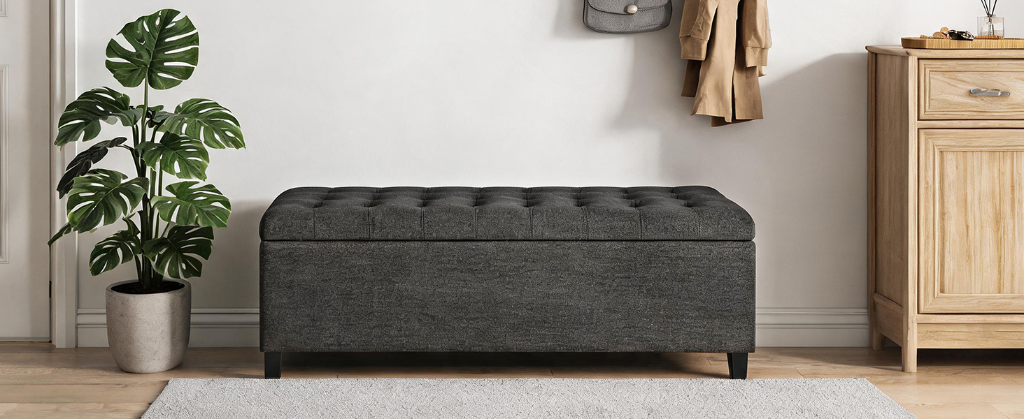 49&amp;#34; Upholstered Storage Bench