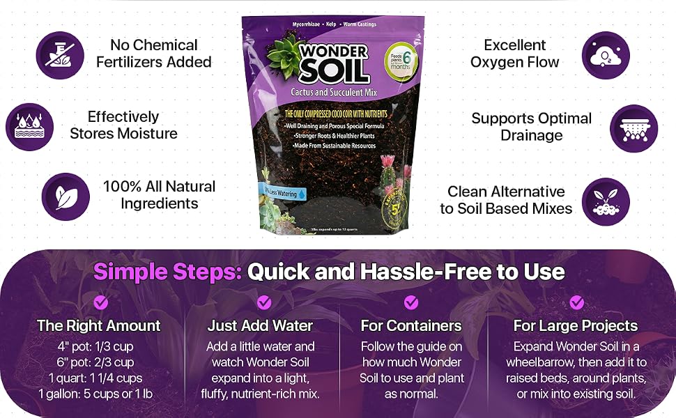 cactus succulent coco coir mix porous ready formula indoor outdoor plants soil organic natural