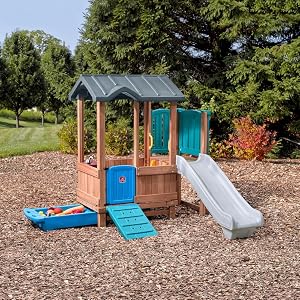 woodland adventure playhouse and slide