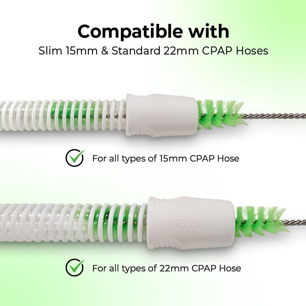 Purdoux CPAP Cleaning Bundle – 6ft Hose Brush + 3-Pack Citrus CPAP Mask & Hose Soap – Compatible with CPAP Machines