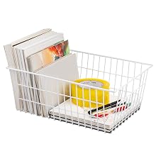 Farmhouse Decor Metal Wire Food Organizer Storage Bin Basket with Handles