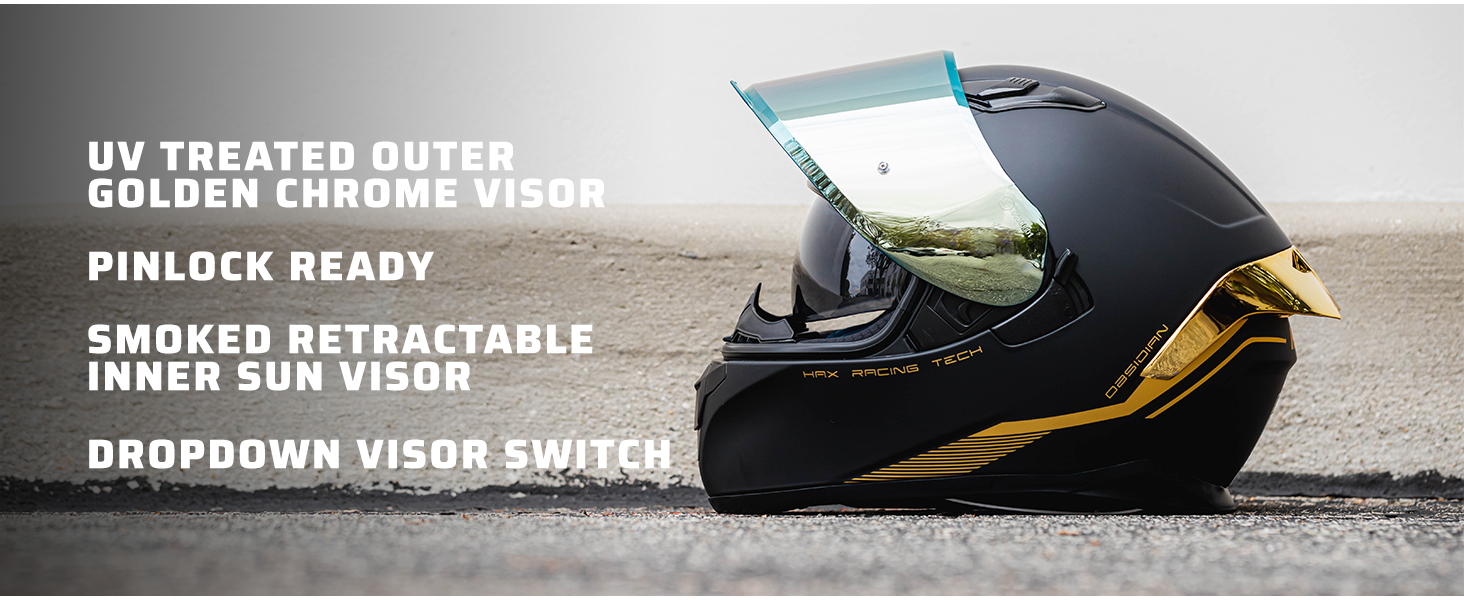 HAX Obsidian Helmet Sun visor pinlock