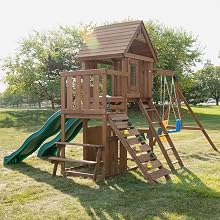 Willows Peak Deluxe, WS 8350, swing set for kids, swing set with slide, wooden swing set