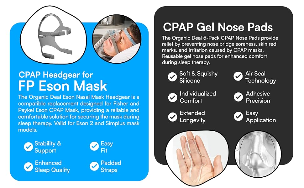 CPAP Headgear for FP Eson Mask / CPAP Nose Pads