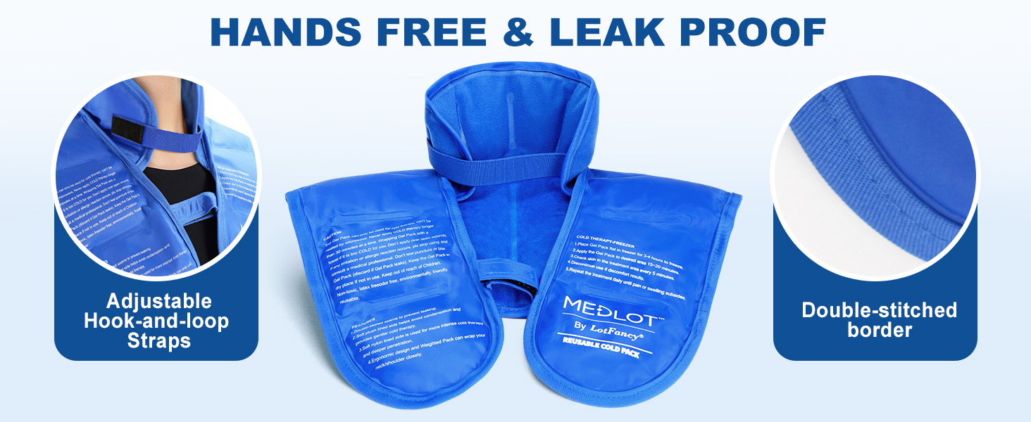 hands-free design: adjustable hook-and-loop straps at the neck and chest to hold the pack in place